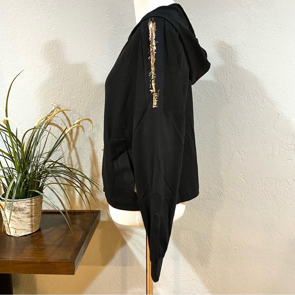 🥳HP🥳NWT Splendid Metallic Striped Dolman Hooded Active Jacket - Picture 5 of 14
